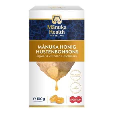 Manuka Honig MGO400+ Lutschbonbons Ingwer & Zitrone (100g)